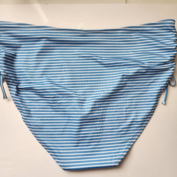 Outdoor Oasis 2X Plus Size High-Waisted Swim Bottoms Blue White Striped NWOT - Picture 12 of 13
